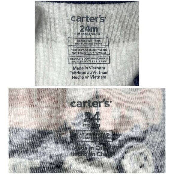 Carter's (2) Footies Sleepers Police Fire EMS Flamingo Striped Zippy 24 months - Picture 2 of 9